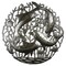 24" Round Dolphin Wall Art Made from Recycled Steel Ocean Theme Decor for Patio or Living Room